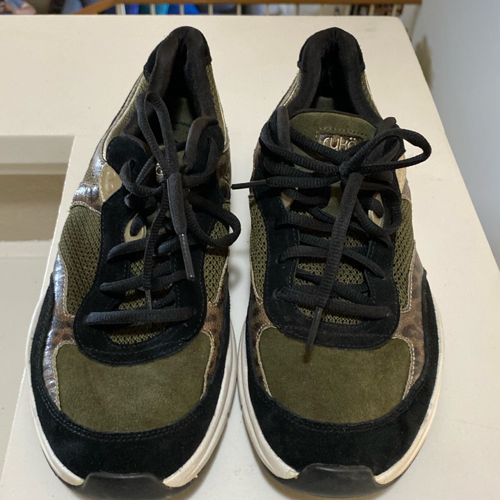 Ryka Olive Green Black Metallic Women's Athletic Sneakers